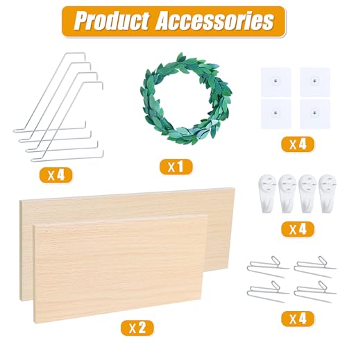 Atvkov 2 Size Cubicle Shelf for Fabric Walls with Hooks, 15.7" and 11.8" Wooden Office Wall Hanging Shelves, Cubicle Organizer Accessories Wall Decor for Office Work School Home Desk