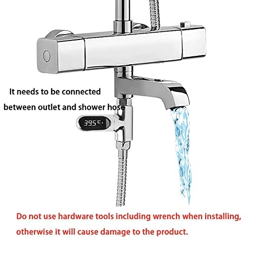 Miniatura 4 de Termómetro digital de baño de agua de ducha, termómetro de ducha, pantalla digital LED de 0  212.0 F para baño de bebé, pantalla giratoria para el