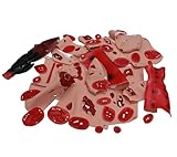 PreAsion 43PCS Trauma Manikin Moulage Kit Trauma Evaluation Set Burn/Wound Module for First Aid Trauma Care Training Full Body CPR Manikin Trauma Assessment Module for Manikin Training Model