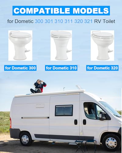 Image of Upgraded RV Water Valve Replacement Kit 385311641 for Sealand Dometic 300, 301, 310, 311, 320, 321 Pedal-Flush Toilets- Hardware Included, with Seal Tape