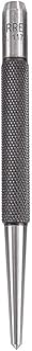 Starrett Steel Center Punch with Round Shank and Knurled Finger Grip - Hardened and Tempered Steel, 100mm Length, 3mm Diam...