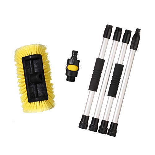 CARCAREZ 12\" Flow Thru Dip Car Wash Brush Head with Soft Bristle for Auto RV Truck Boat Camper Exterior Washing Cleaning (Brush with 60\" Handle) - Thumbnail 4