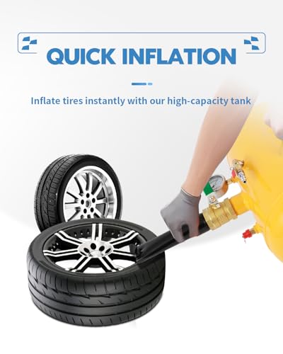 Image of ECCPP 5 Gallon Air Tire Bead Seater Blaster Tool Seating Tire Inflator Car Truck ATV Tractor Tank Heavy Duty (Yellow)