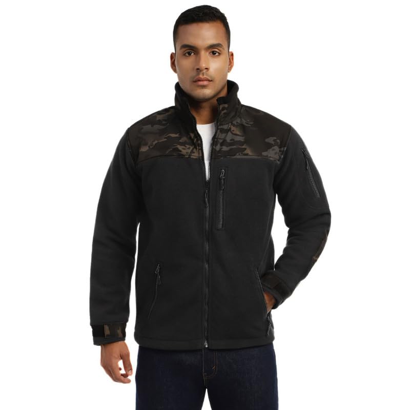 Image of MOUNTMILLER Men's Ripstop Dual Superbond HLKN Fleece Tactical Jacket | Water Repellant | Multi-Pocket | Abrasion-Resistant | Ideal for Outdoor, Hiking & Trekking