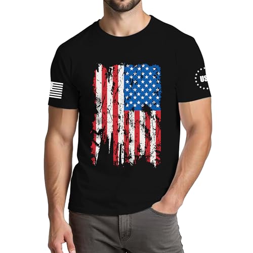 XLIEVO 4th of July Shirts Men:USA American Flag...