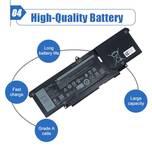 Image of 57Wh 66DWX Laptop Battery Replace for Dell Latitude 7340 7350 7440 7450 7640 7650 Series WW8N8 086D0Y 86D0Y 00HYH8 0HYH8 11.4V 4878mAh