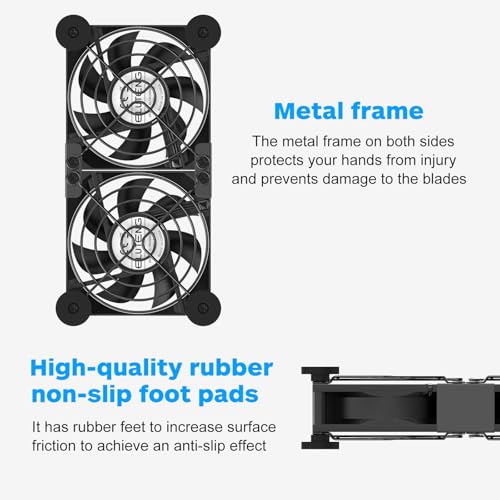 Image of ELUTENG Dual Cooling Fan Whisper Quiet 80mm USB Fan 3 Adjustable High Speed | Computer Fans, USB Port Heatsink Fans Compatible for PS4, PS5, Router, Laptop, PC, Xbox Cooling Electronics