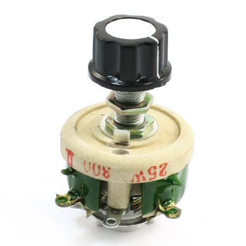 25W 300 Ohm Ceramic Wirewound Potentiometer Rotary Resistor Rheostat