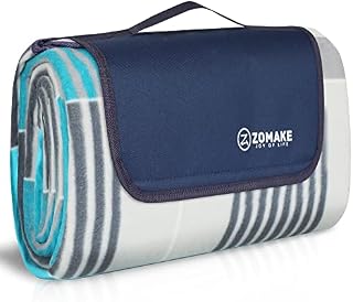 ZOMAKE Large Picnic Blanket Waterproof 200 x 200,Outdoor Picnic Mat Foldable Blankets for Camping Beach Garden Park - Extra Large Picnic Rug (Peacock Blue)