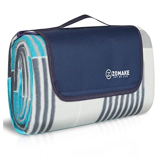 ZOMAKE Manta Picnic Impermeable 200 x 200,Manta de Picnic Lavable,Manta Camping Aislante,Grande Picnic Blanket,para Picnic,Camping,Playa,Jardín,Viaje,al Aire Libre(Cheques Azul-Gris)
