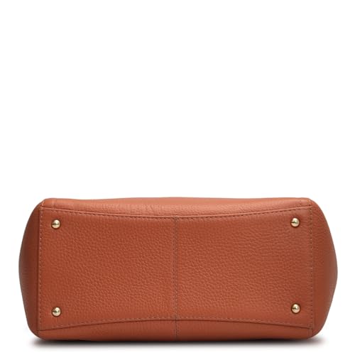 Image of Da Milano Leather Satchel Bag for Women - Brown (LB-00687OL)