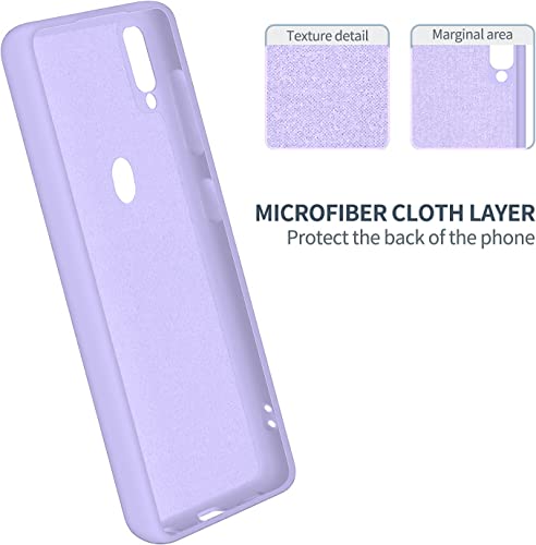 Image of DIZORO Microfiber Candy Case Compatible for Samsung Galaxy A20 /A30, Shockproof Slim Back Cover Liquid Silicone Bumper Camera Protective Phone Cover (Purple)
