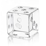 QFkris 2.2' Glass Dice Paperweight Glass Art Dice Figurine Paper Weights for Desk