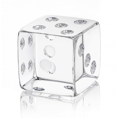 QFkris Glass Dice Paperweight Glass Art Dice Figurine Paper Weights