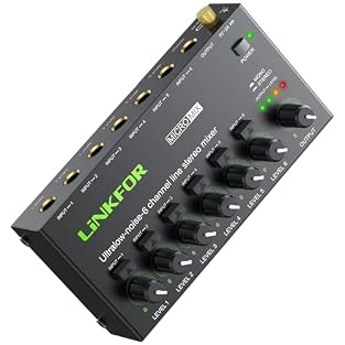 【Multifunctional 6-Channel Performance】 --- This stereo line mixer allows easy blending of up to six audio sources including mics, guitars, keyboards, and phones. Ideal for small gigs, bars or home studios seeking space-saving, all-in-one mixing flex...