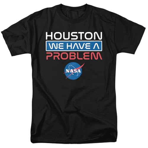 Popfunk Unisex Adult NASA Houston, We Have A Problem T-Shirt, (XL), Black