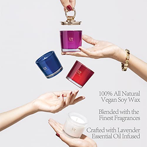 ESNA HOME Luxury Scented Soy Candles Gift Set | 4 Natural Lavender Candles for Women's Stress Relief - Image 3