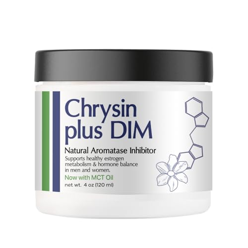 Whole Family Products Chrysin Plus DIM Cream (4 oz) - Fast-Absorbing Non-Greasy & Neutral Fragrance - Supports Body Chemistry Balance and a Firmer Appearance - For Men & Women