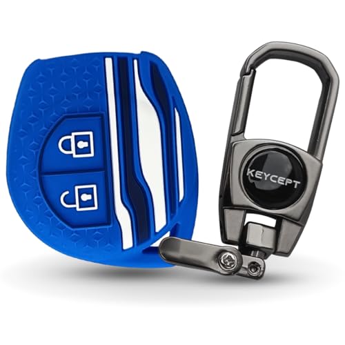 Image of KEYCEPT Tristar Key Cover for Suzuki Swift, Dzire, Ertiga, Baleno, Grand Vitara, Celerio, WagonR, Brezza, Scross, Fronx, Jimny, Ignis (2 Burron Remote Key)(Type 2, Blue)