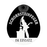 Schild Schornsteinfeger im Einsatz mit Saugnapf Saugnapfschild GREEN