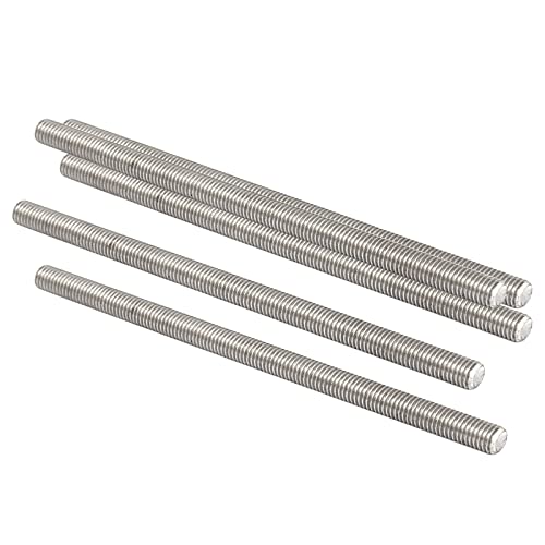 QUARKZMAN Tige Filetée M5 x 100mm 0,8mm Pas Entièrement Tiges Filetées x 5 Pièce 304 Inox Acier Mâle Fileté Tige Barre pour Boulons et Pinces et Cintres et Boulons en U,[Argent]