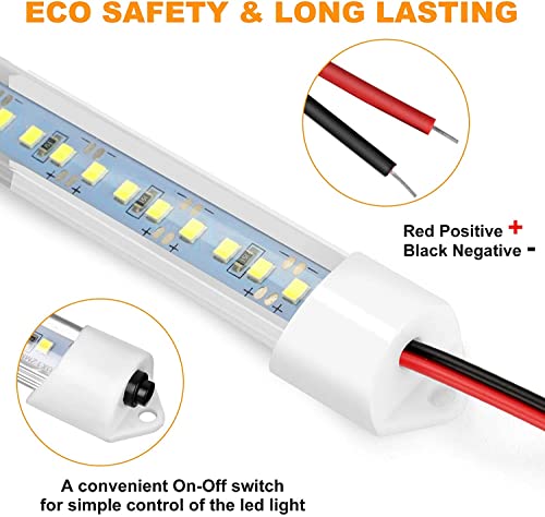 12V Interior Led Light Bar, 48 Leds Light Strip With Switch, 6500K Led Lighting For Car Trailer Truck Bed Van Rv Cargo Boat Cabinet Slim Enclosed Trailer Lights Fixture (4 Pack) #TOP3
