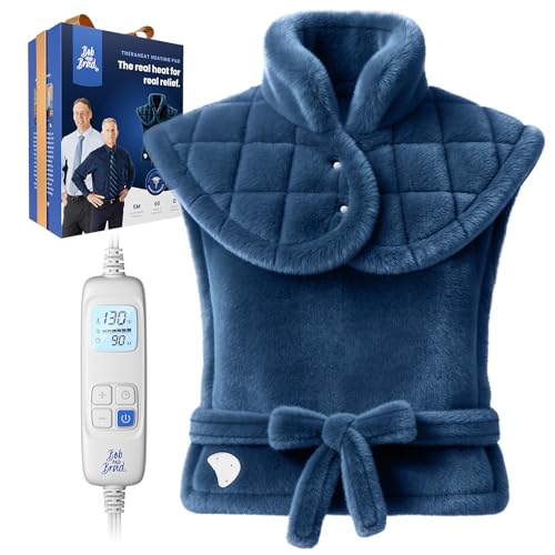 Bob and Brad Heating Pad for Back Pain Relief, FSA Eligible HSA Eligible Electric Heat Pad for Neck Shoulders & Full Body, Edge-Weighted Design, Fast Heating, ETL Certified, Gift for Women M