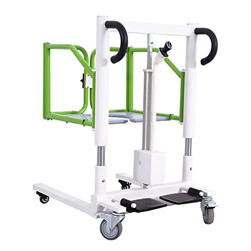 Electric Patient Lift Transfer Chair for Home, Medical Patient Transport Wheelchair Transfer Machine w/180° Split Seat for Elder