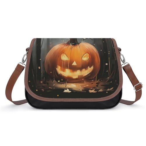 Sac messager citrouille Halloween en cuir étanche, le cadeau idéal pour elle
