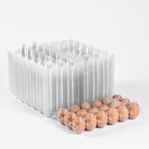Lifuope 110 pc clear plastic Egg Cartons Cheap Bulk (3 * 6) 18grid Reusable Eggs Carton Bulk clear Large egg cartons It Can Hold 2.3 oz of eggs Perfect for Family Farm Markets.(3 * 6)