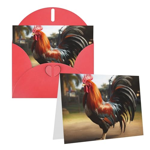 Cartes de voeux vierges motif coq pour vos messages d'anniversaire et mariage