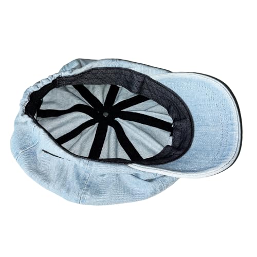 Gorra Gatsby estilo Paperboy de mezclilla oversize con paneles miniatura 6