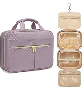 LOVEVOOK Toiletry Bag for Women, Water-resistant Travel Makeup Bag with Hanging Hook, Traveling E...