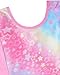 JiAmy Gymnastics Leotards for Girls Cross Back, Long Sleeve Sparkly Dance Biketards with Shorts Ballet Outfit for 9-10 Years Star Colored
