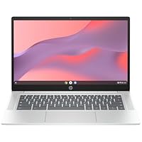 HP Chromebook 14a, 14-inch HD Display, Intel Processor N100, 4GB RAM, 64GB eMMC, Intel UHD Graphics, ChromeOS, Wi-Fi 6E, Bluetooth 5.3, Long Battery Life, Fast Charging, Glacier Silver, A1MT6PA