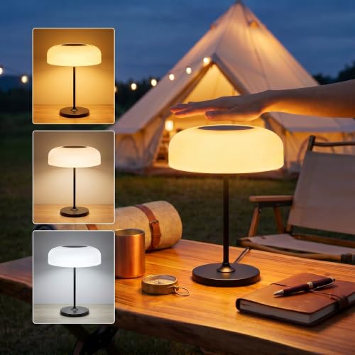 Lampe de table solaire extérieur rechargeable et dimmable avec capteur