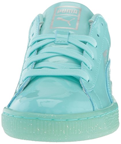 Puma Unisex-Child Basket Patent Iced Glitz Sneaker, Aruba Blue-Aruba Blue, 6 M US Big Kid2