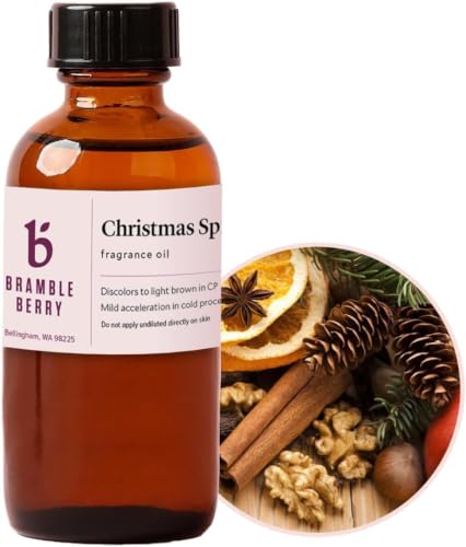 Image of Brambleberry Christmas Spice Fragrance Oil | Holiday Scent DIY Fragrances | Christmas spice fragrance oil for soap making, lotion, candles, bath bombs, body butter, holiday gifts, and cozy DIY crafts.