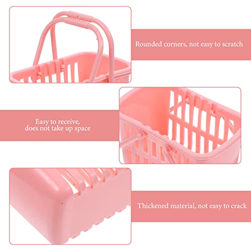 Luozzy 20 Pcs Miniature Shopping Basket Kids Shopping Basket Toy Small Supermarket Basket Model Doll House Accessories - Pink #TOP4