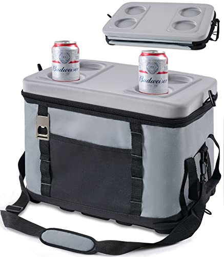 Ouoyyo Soft Cooler Bag,Upgraded 30 Cans Collapsible Leak Proof Cooler Bag Backpack Keep Food Cold Cool - Waterproof Durable Stable Beach Soft Sided Cooler Bag For Men Women Beach Travel Camp Lunch #TOP30