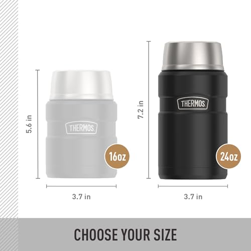 Image of THERMOS Stainless King Vacuum-Insulated Food Jar, 24 Ounce, Matte Black