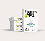 Steinbeis No. 1 ReThinkingPaper Kopier-Papier – DIN A4 Recycling-Papier 80 g/m², Drucker-Papier ISO 70 / CIE 55, Weiß, 5 x 500 Blatt, C1201666080A
