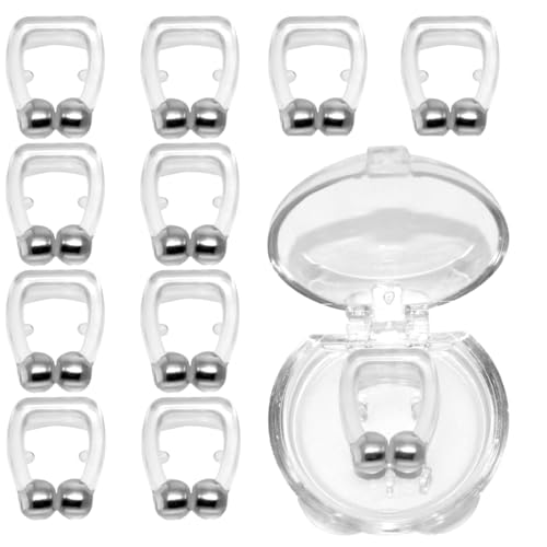 LQIOACU 10 Piezas de tiras magnéticas para la nariz, tiras magnéticas para la nariz, dilatador nasal magnético, clip magnético para la nariz