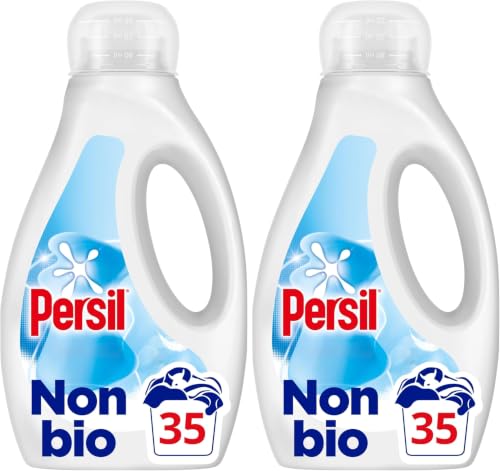 Image of Persil Non Bio Laundry Washing Liquid Detergent outstanding stain removal in quick & cold washes tough on stains, gentle next to sensitive skin 35 washes (945 ml) (Pack of 2)