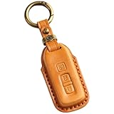 【smasol】NBOX キーカバー NBOX カスタム 本革 キーケース JF1 JF2 JF3 JF4 キーカバー キーケース 3ボタン 4ボタン 片側スライド 専用設計 両側スライド (3D高級/3ボタン キャメル)