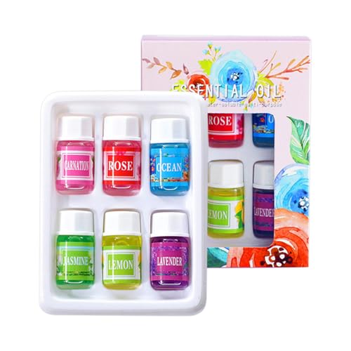 Aceites difusores - 3ML 6 Pack | Conjunto de, múltiples aromas, aceites de aromaterapia construidos para uso prolongado, de fragancia | Casas, vehículos, habitaciones, baños