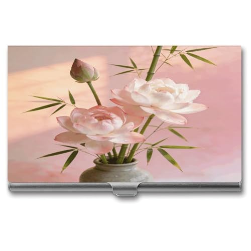 The Summer in The Bottle Business Card Holder Fashion Metal Business Card Case Professional Credit Card Protector Aluminum Alloy Flip Cover Slim Name Card Case Holder for Men Women