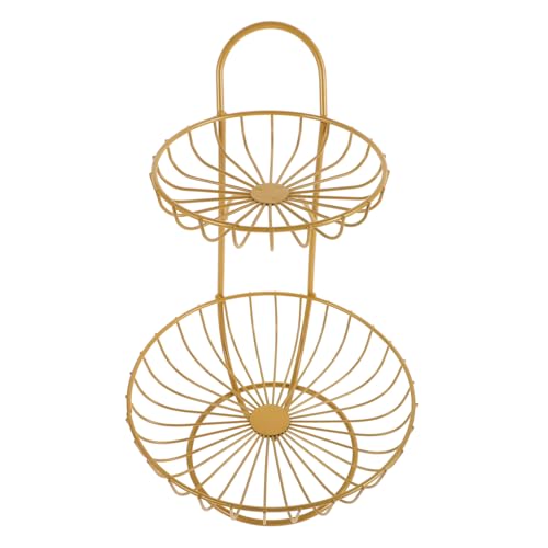 Cabilock Two Tier Fruit Platter Stand for Kitchen Parties Modern Countertop Fruit Holder Easy to Clean for Table Centerpiece Snacks