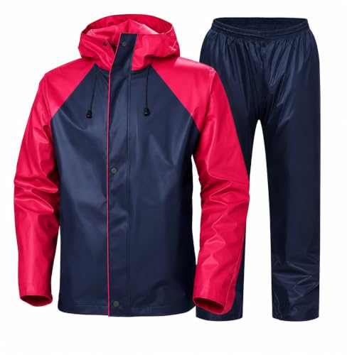 Image of Mens Raincoat Suit with Pant set Zenvoro Series | Waterproof Lightweight Breathable Rain Wear | Waterproof Zipper Raincoat for men waterproof