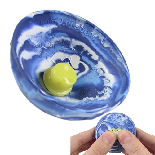 ポップバウンスボールおもちゃ,カモフラージュ フィジェット トイ スピナー ボウル バウンス ボール - クリエイティブアウトドアスポーツ子供用感覚玩具、ゴム製回転バウンスボウル、ヒップホップジャンプハーフバウンスボール Oric